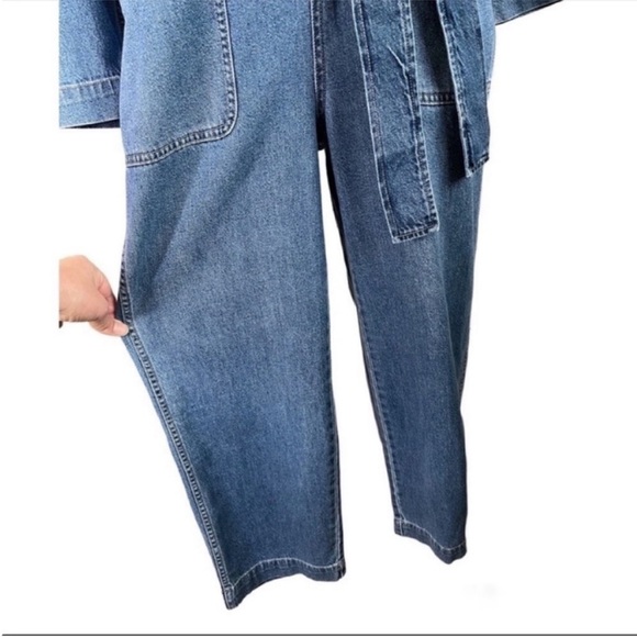 MADEWELL NWT Claireville Denim Tie-Waist Jumpsuit size L - Picture 6 of 12